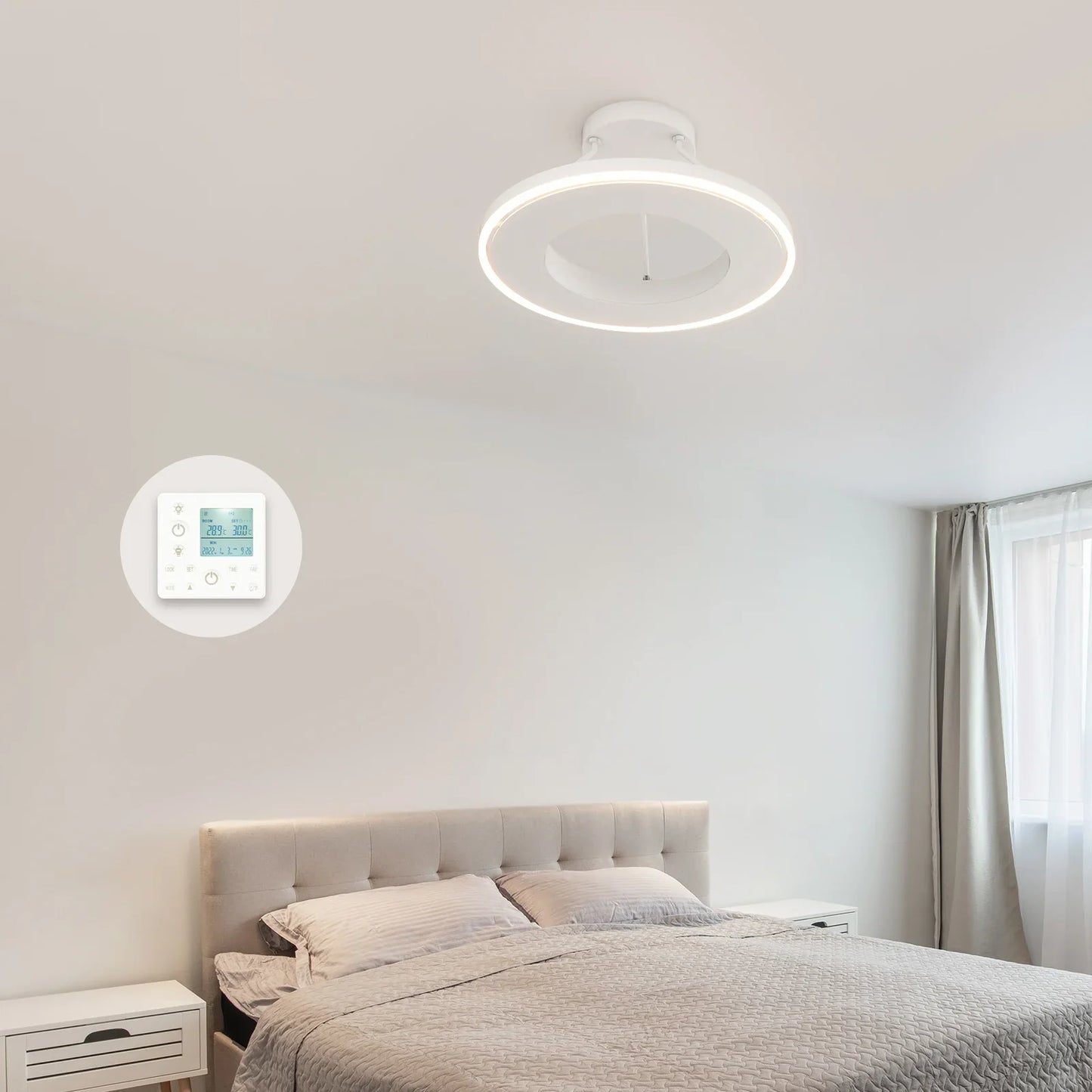 Série QH-GlowRing panneau infrarouge avec éclairage LED 56 cm 750 W