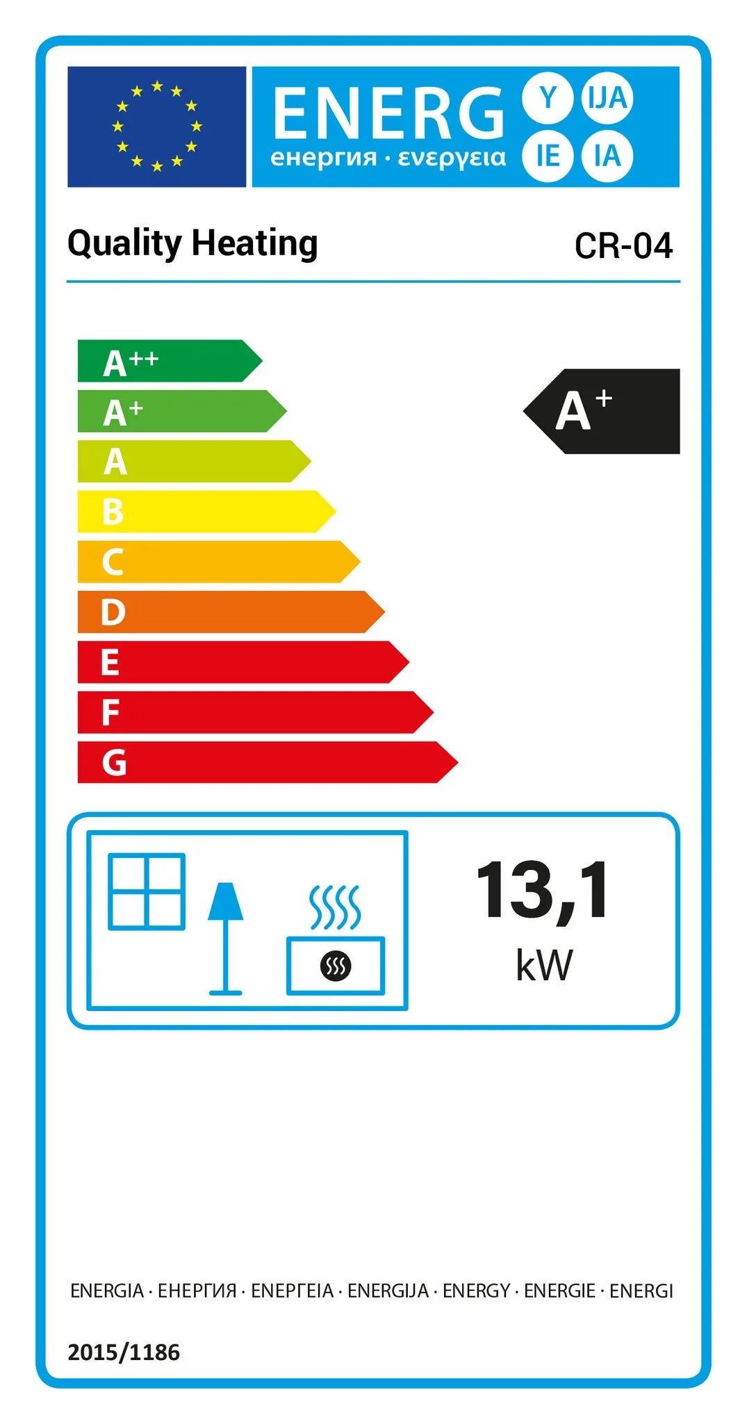 Poêle à granulés - 13.1kW - pour 80-100 m2 - 5 niveaux - minuterie - CR04 Noir