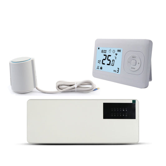 Quality Heating - Série QH-W - Set - Contrôle des zones de chauffage par le sol - Contrôle sans fil - Thermostat