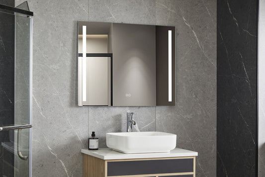 Spiegel 60 x 120 cm frameloos, inbouw led verlichting en anti condens
