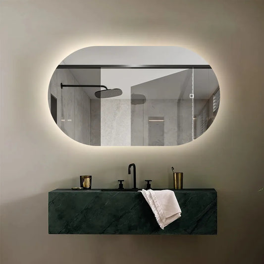 Miroir avec LED ovale 50 x 100 cm
