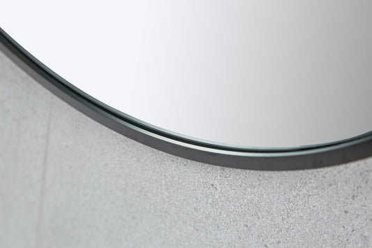 Miroir rond 80 cm avec cadre noir - Bella Mirror