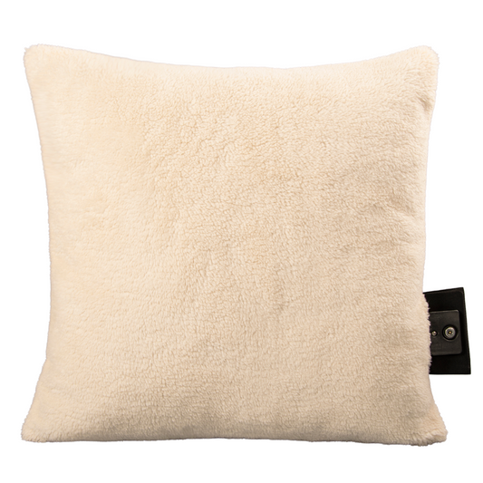 Coussin chauffant Warmy en teddy blanc cassé