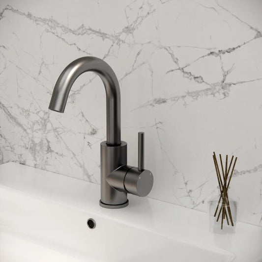Robinet de lavabo en métal Gun avec bec pivotant à 180 degrés