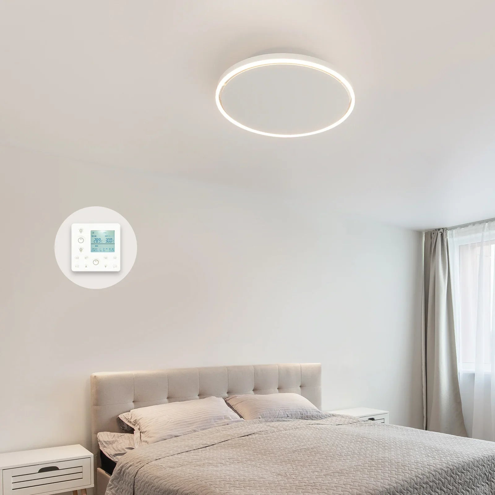 Série QH-GlowRing panneau infrarouge avec éclairage LED 56 cm 750 W