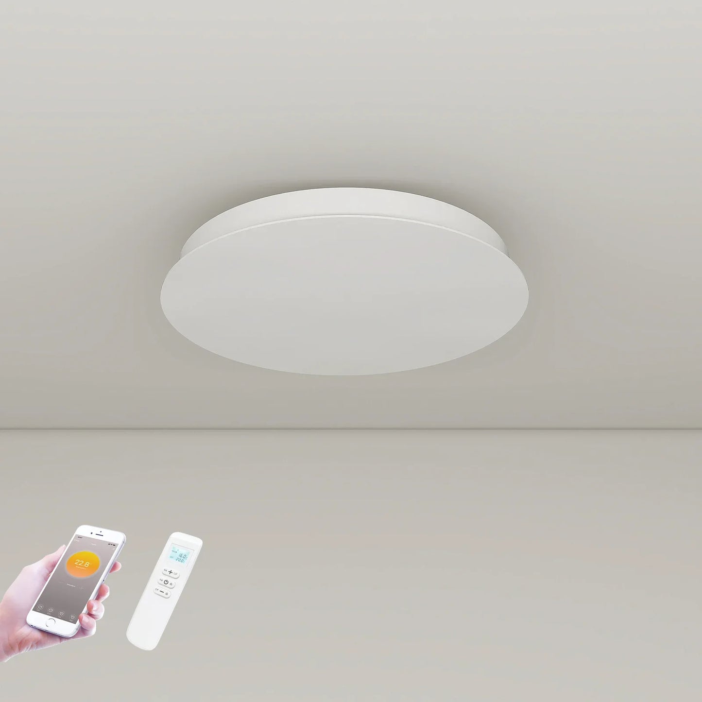 QH-ThermoAura Série Wi-Fi Rond 750 W diamètre 55,4 cm