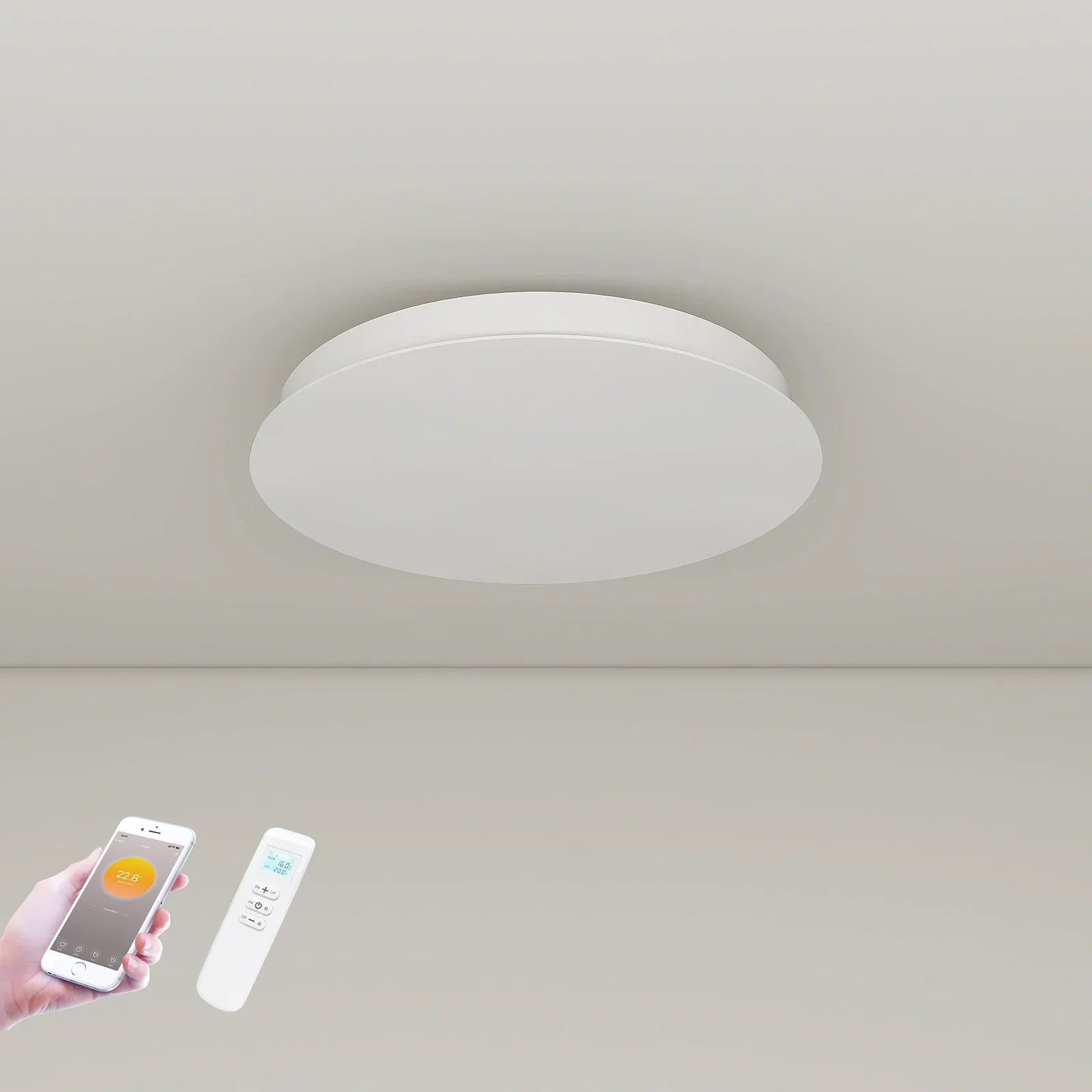 QH-ThermoAura Série Wi-Fi Rond 750 W diamètre 55,4 cm