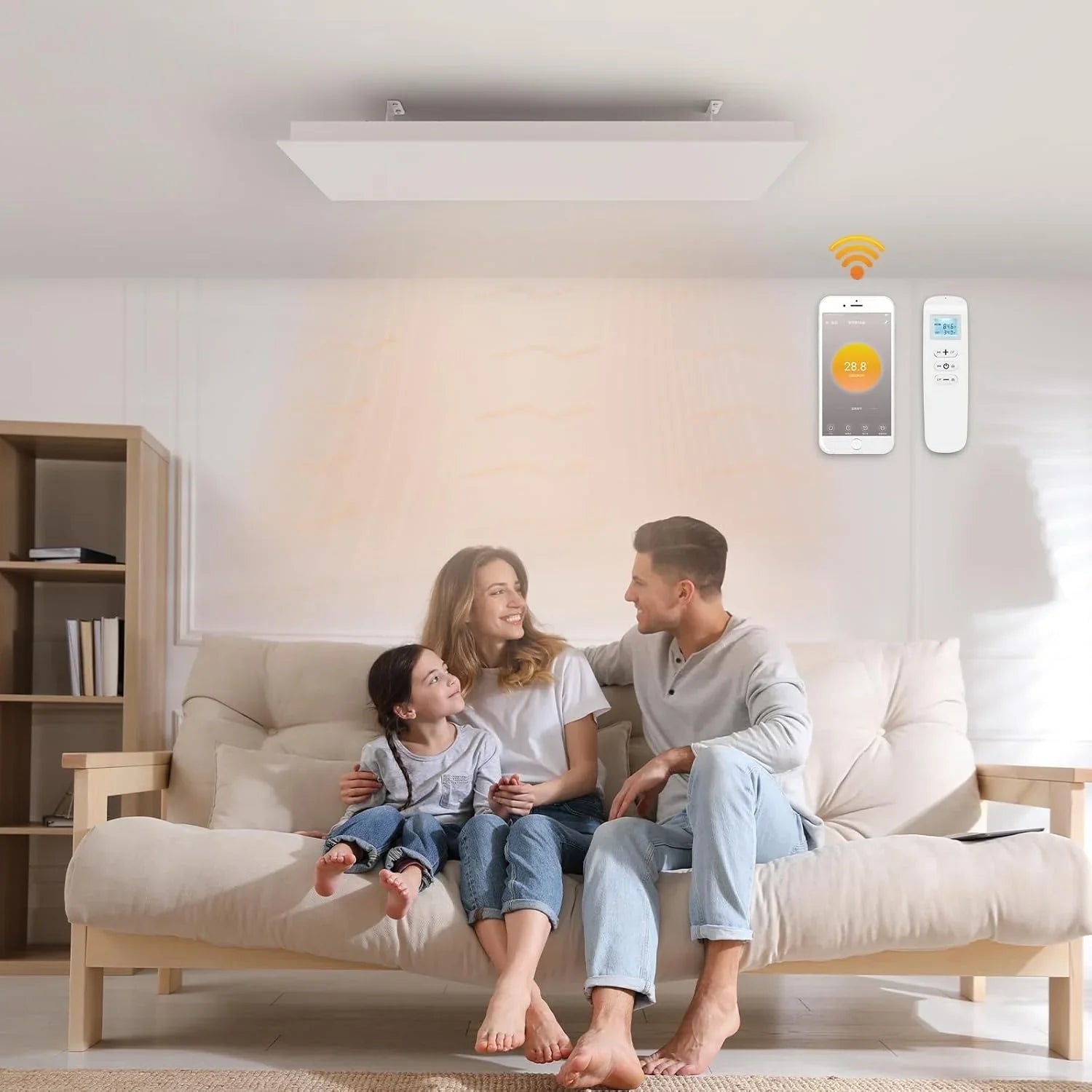 Panneau infrarouge Wifi QH-ThermoAura Série 1150 watts 87x33 cm