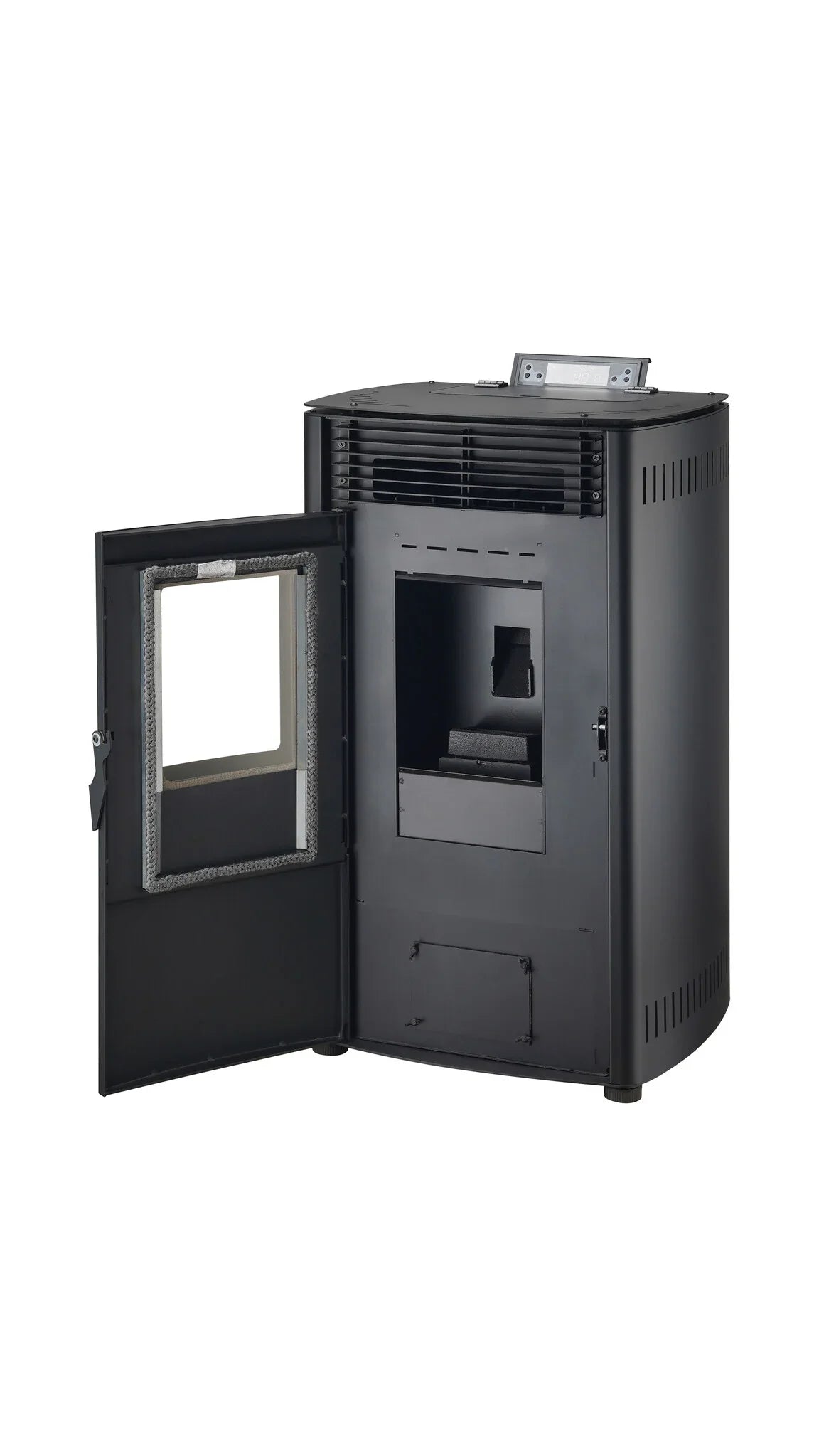 Poêle à granulés - 8.8KW - pour 60-80 m2 - 5 niveaux - minuterie - CR05 Noir