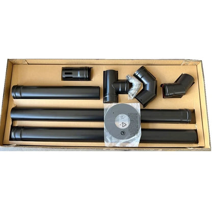 Ensemble de tuyaux de poêle à granulés - Ø 80 mm - acier au carbone - solution complète