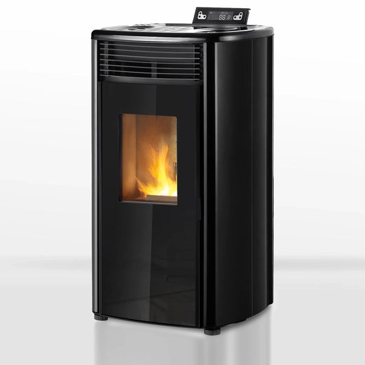 Poêle à granulés - 9,9 kW - pour 80-100 m² - 5 niveaux - minuterie - CR9 - double porte