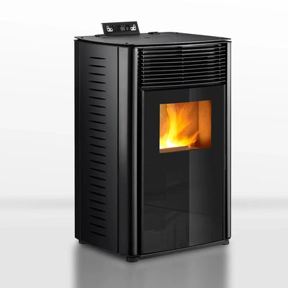 Poêle à granulés - 13.1kW - pour 80-100 m2 - 5 niveaux - minuterie - CR04 Noir