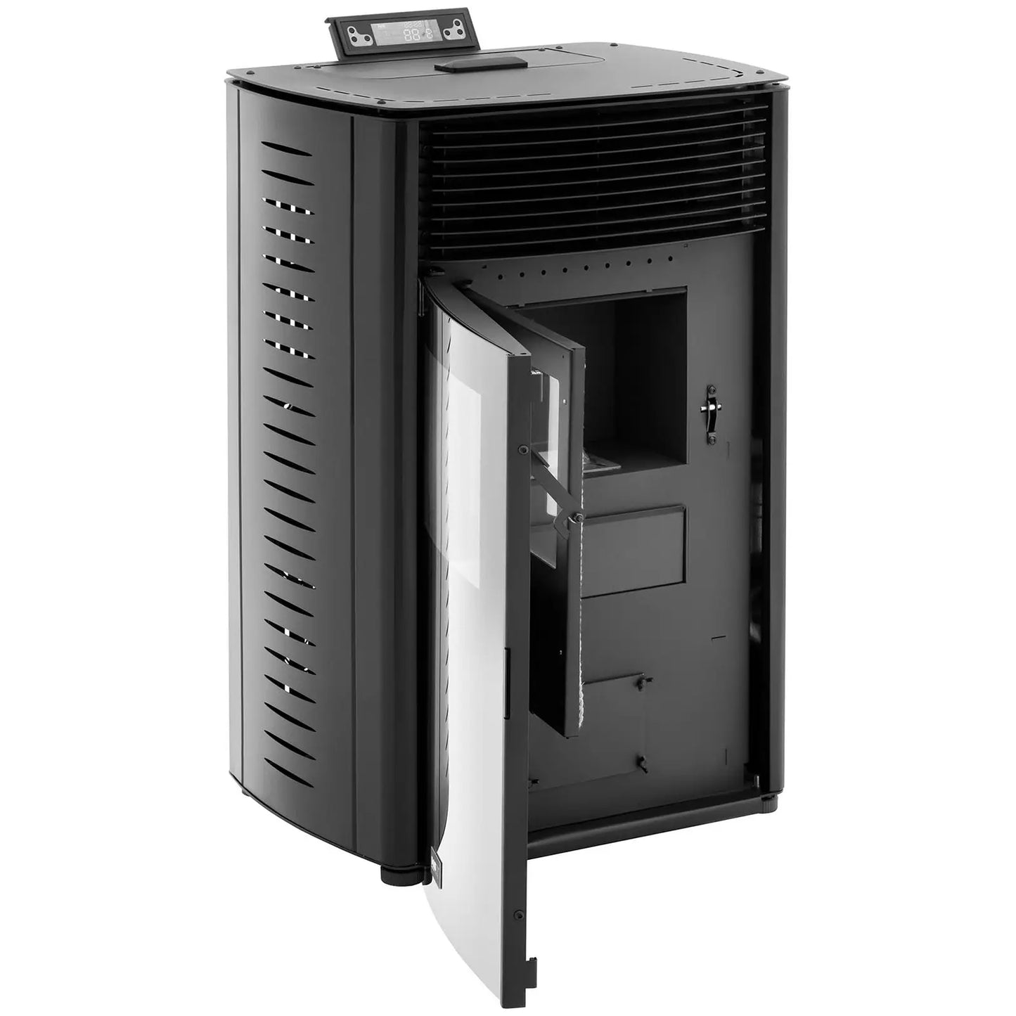 Poêle à granulés - 13.1kW - pour 80-100 m2 - 5 niveaux - minuterie - CR04 Noir