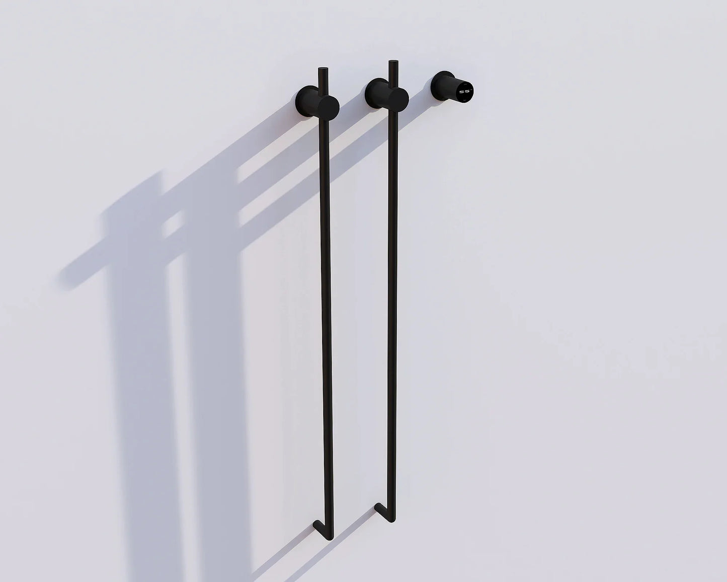 Elektrische handdoek radiator zwart met thermostaat L-SR0200-B