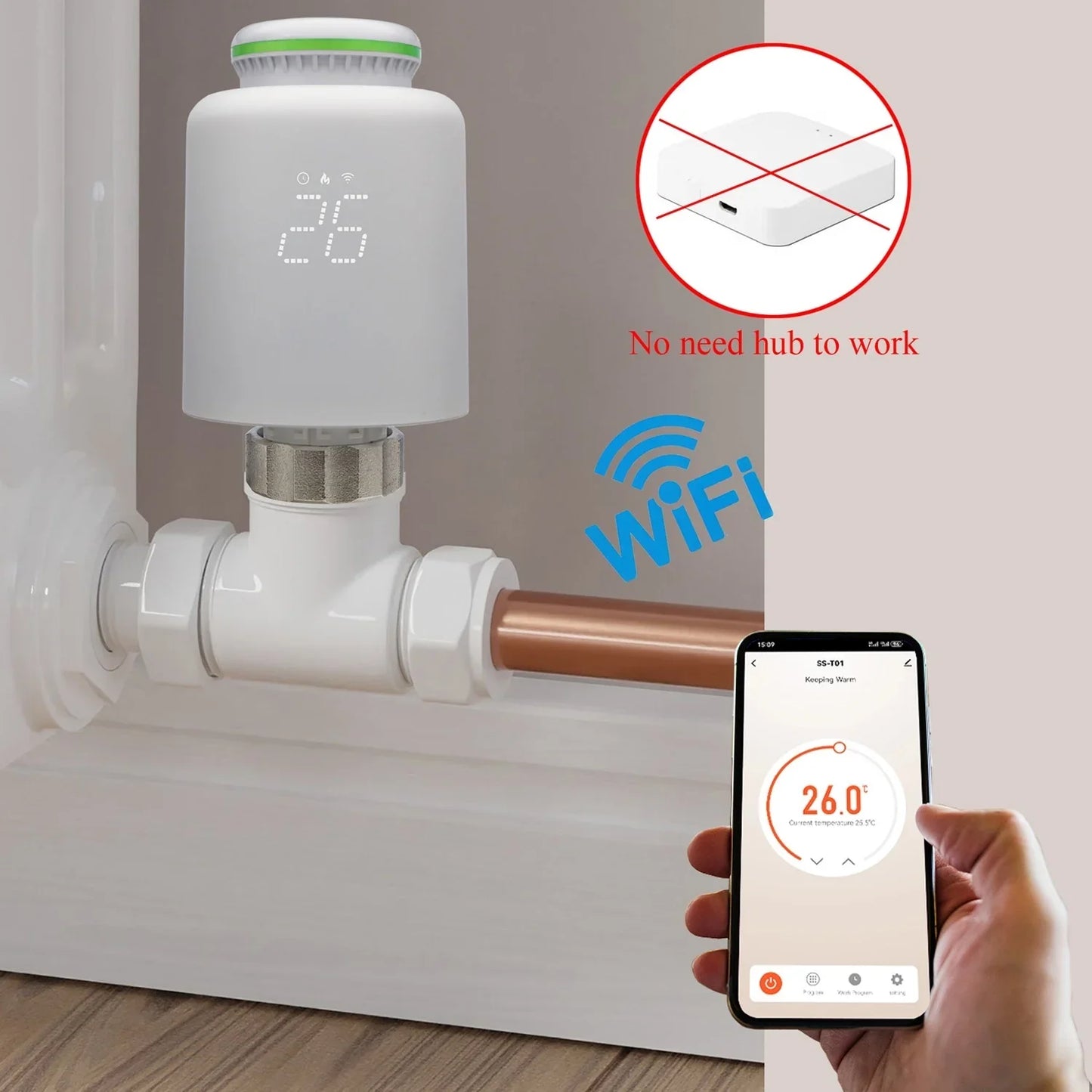 Bouton de radiateur intelligent Wifi