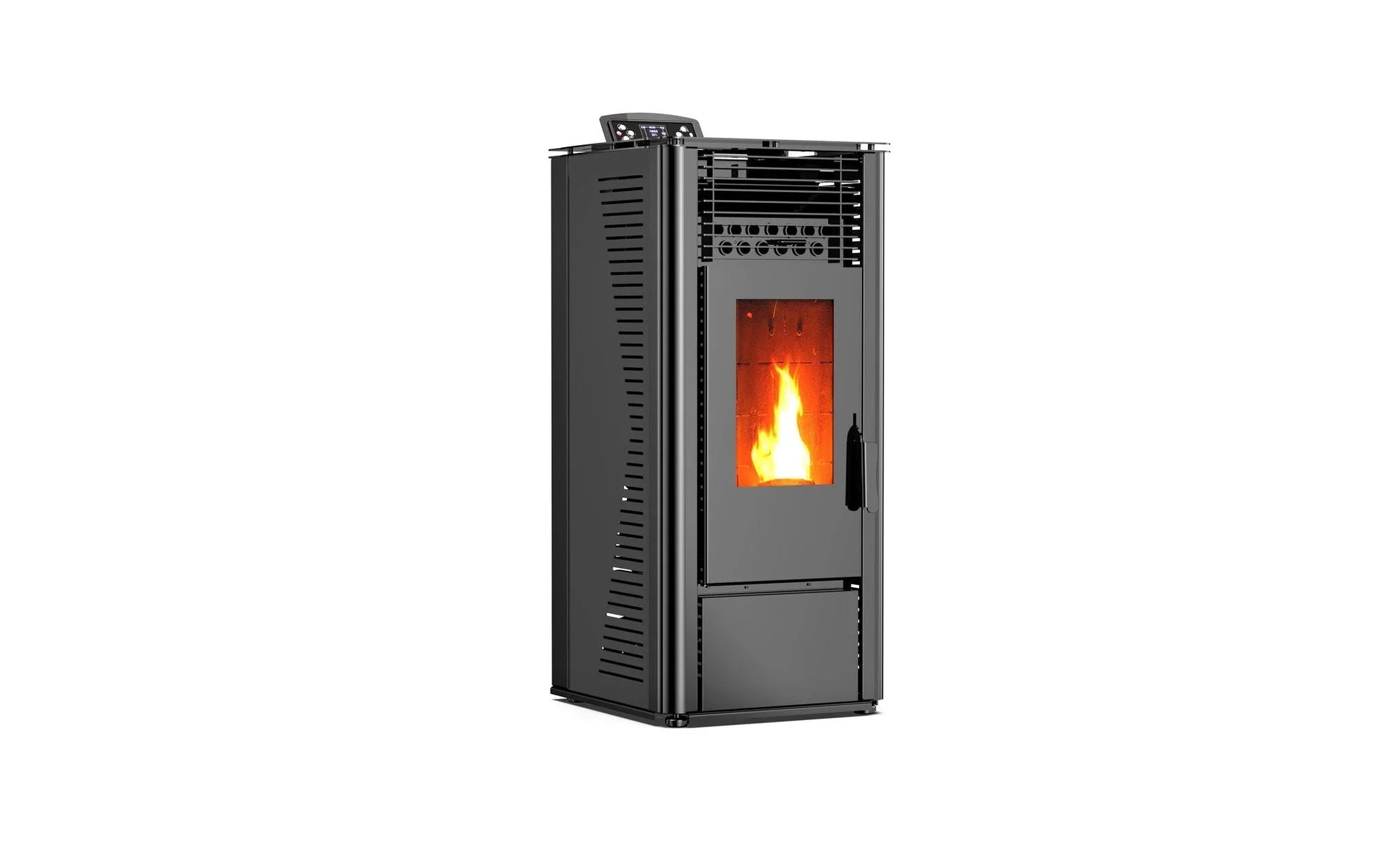 Poêle à granulés - 9,6 kW 80 -90 m² - 5 niveaux - minuterie - KM1009A - Noir
