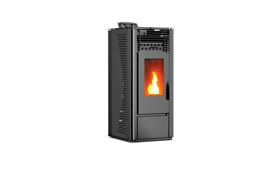 Poêle à granulés - 9,6 kW 80 -90 m² - 5 niveaux - minuterie - KM1009A - Noir