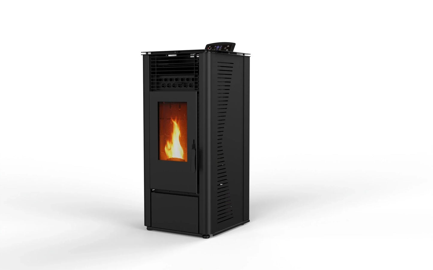 Poêle à granulés - 9,6 kW 80 -90 m² - 5 niveaux - minuterie - KM1009A - Noir