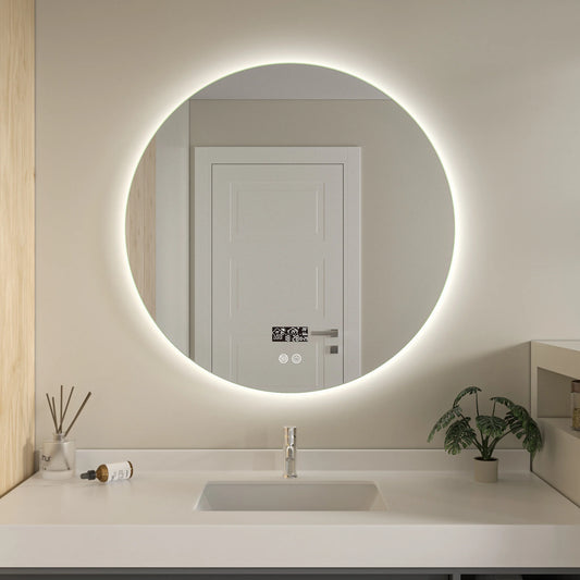 Smart spiegel rond 80cm frameloos met led verlichting, anti-condens en wifi