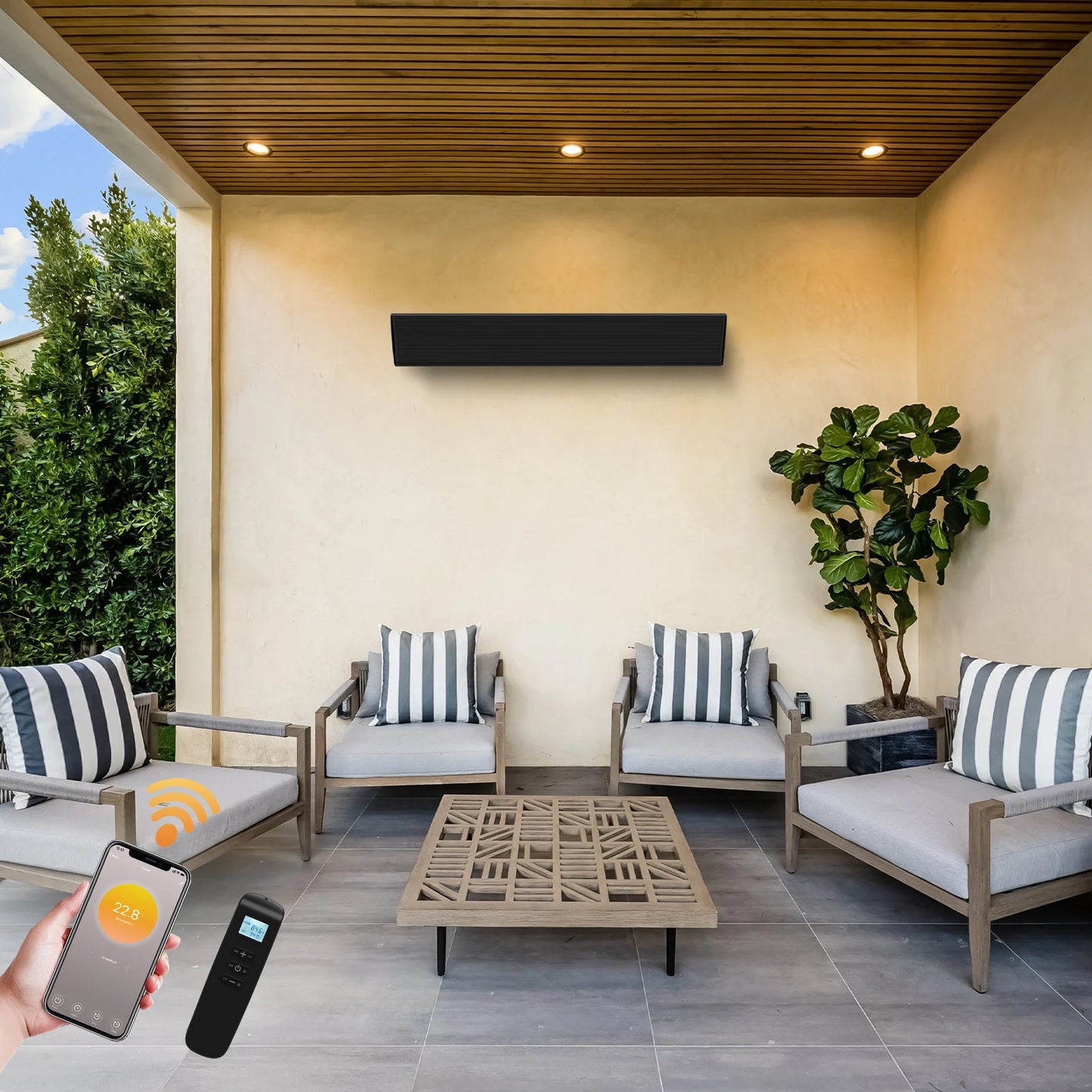 Infrarood terrasheater Thermolux met wifi en thermostaat