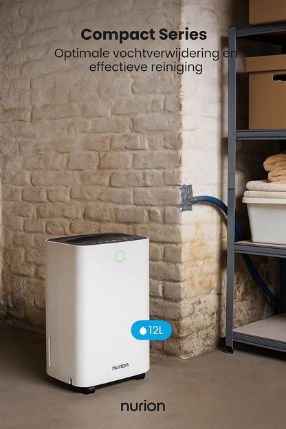 Slimme luchtontvochtiger compact 12 Liter Wifi met carbon filter