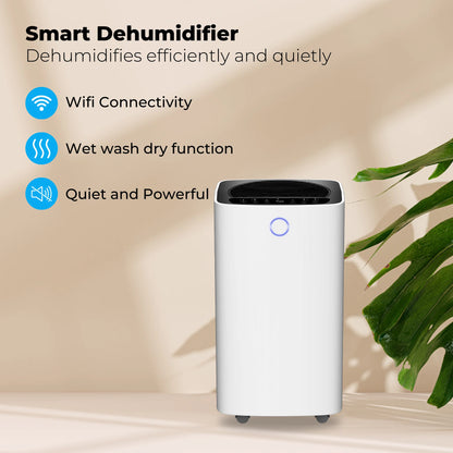 Slimme luchtontvochtiger compact 12 Liter Wifi met carbon filter