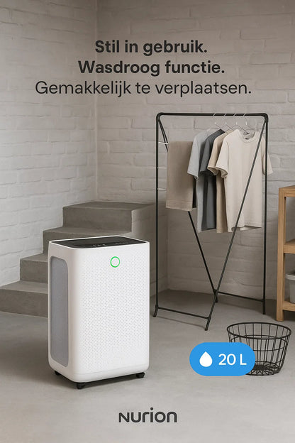 Slimme luchtontvochtiger compact 20 Liter Wifi met carbon filter