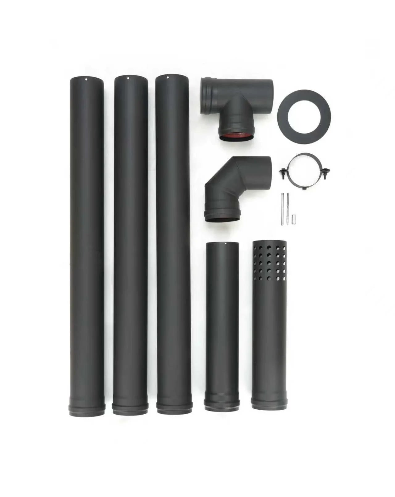 Ensemble de tuyaux pour poêle à granulés - Ø 100 mm - acier au carbone - Modèle non électrique