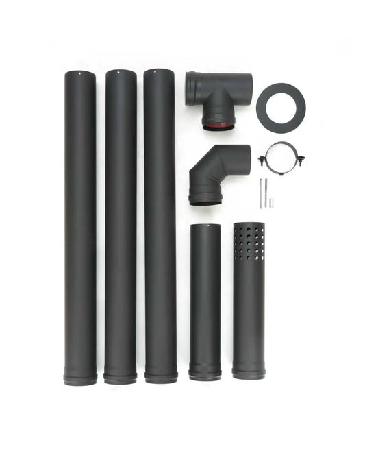 Ensemble de tuyaux pour poêle à granulés - Ø 100 mm - acier au carbone - Modèle non électrique