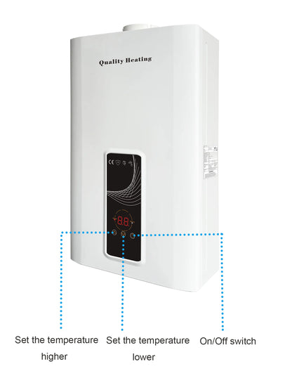 EcoTherm Electronische geiser 230V Digitaal 13L Low Nox Propaan gesloten kamer