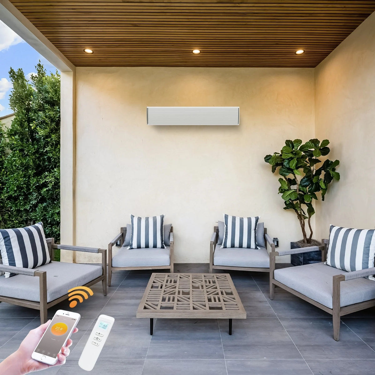 Infrarood terrasverwarmer Whitewarm Wifi 1800 - 2400Watt