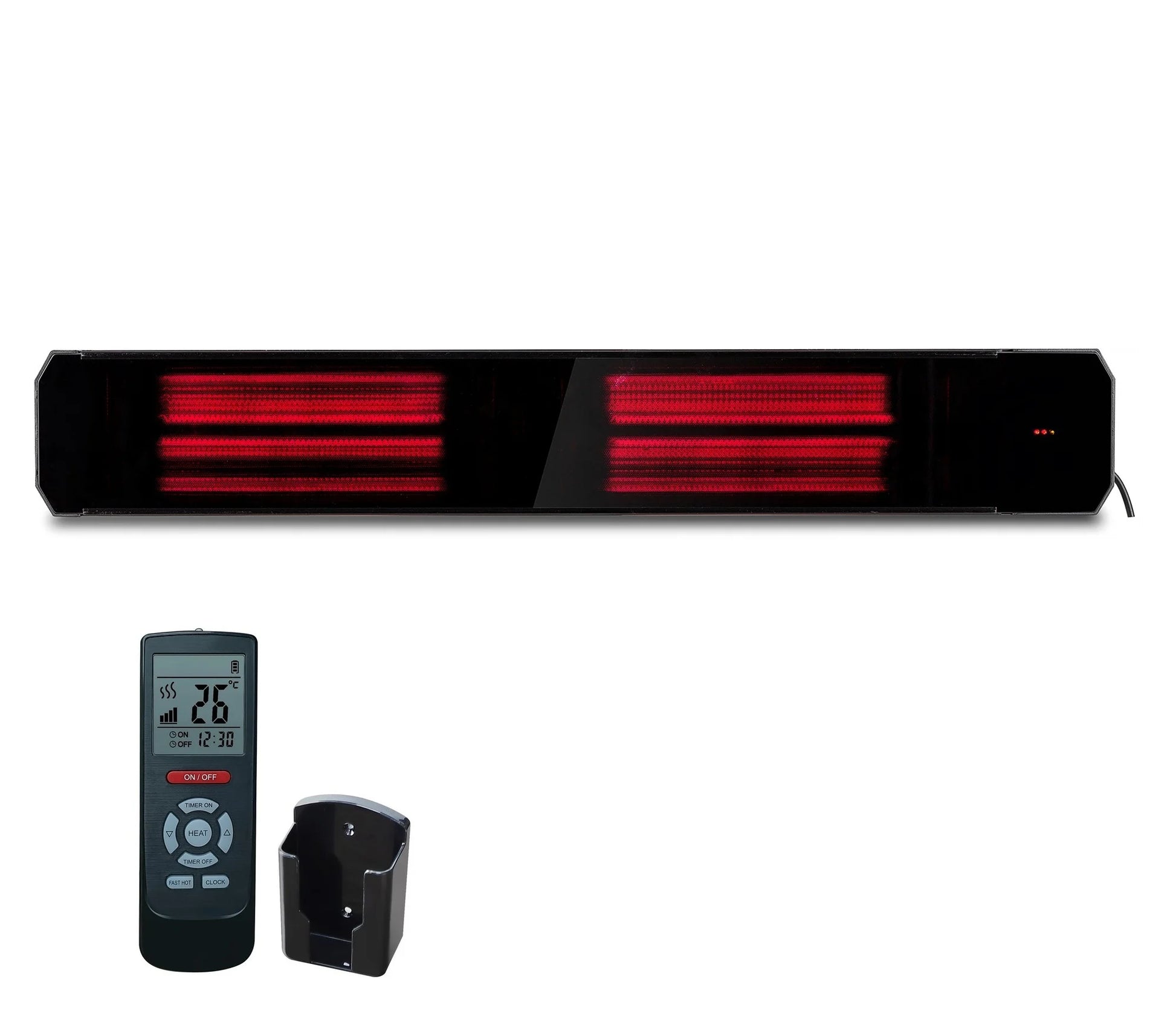 Tweedekans - Infrarood terrasverwarmer Calore black heater instelbaar met 1600 - 3200Watt - 2200Watt 1160*180*77mm