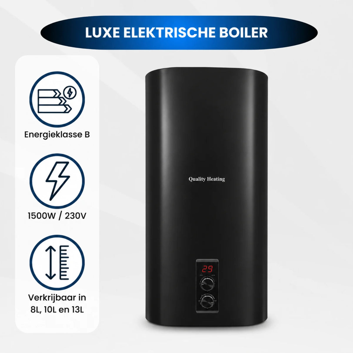 80 Liter QH dual tank elektrische boiler met digitale bediening