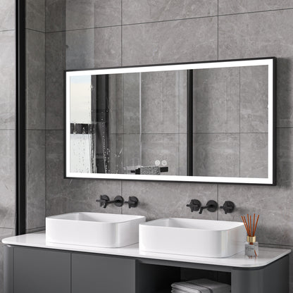 Tweedekans - Spiegel met zwart frame, led, anticondens 75 x 125cm - Default