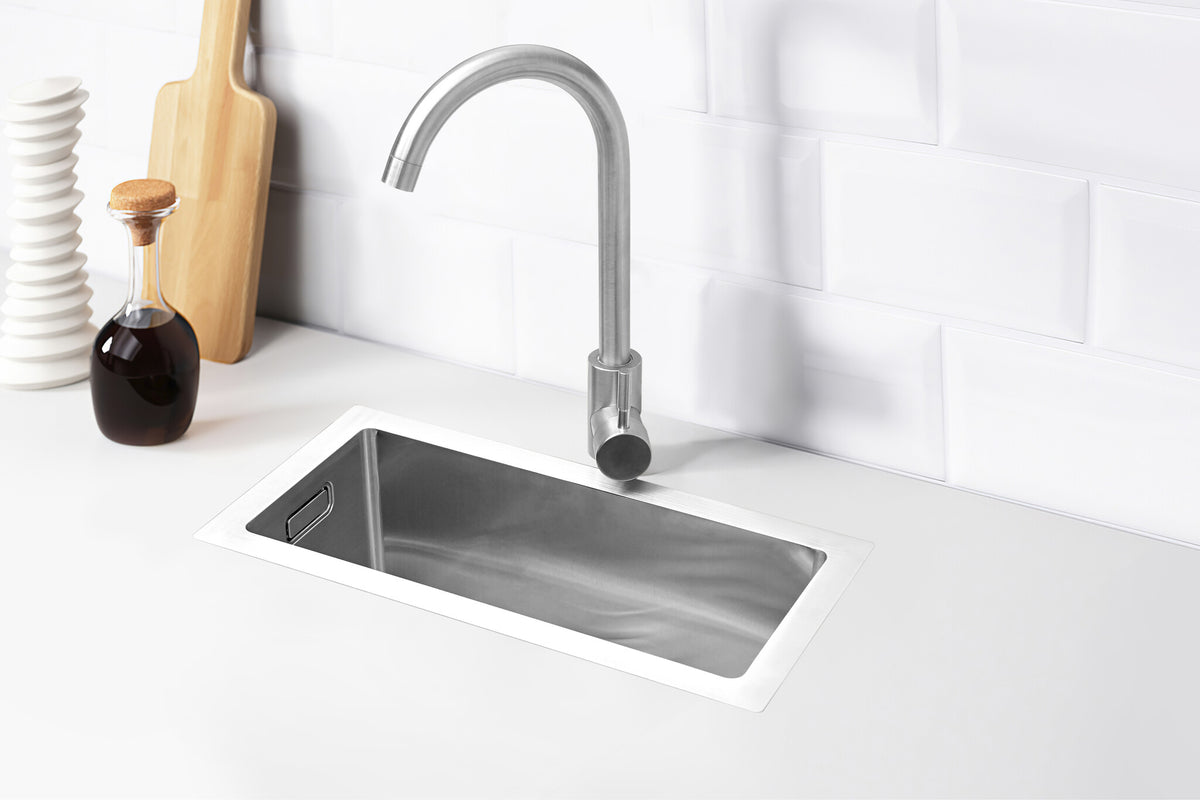Tweedekans - Nurion Spoelbak RVS 16,5 x 38,5 – Spoelbak Keuken - Spoelbakken Keuken – Wasbak Keuken - zonder Kraangat RVS - Default