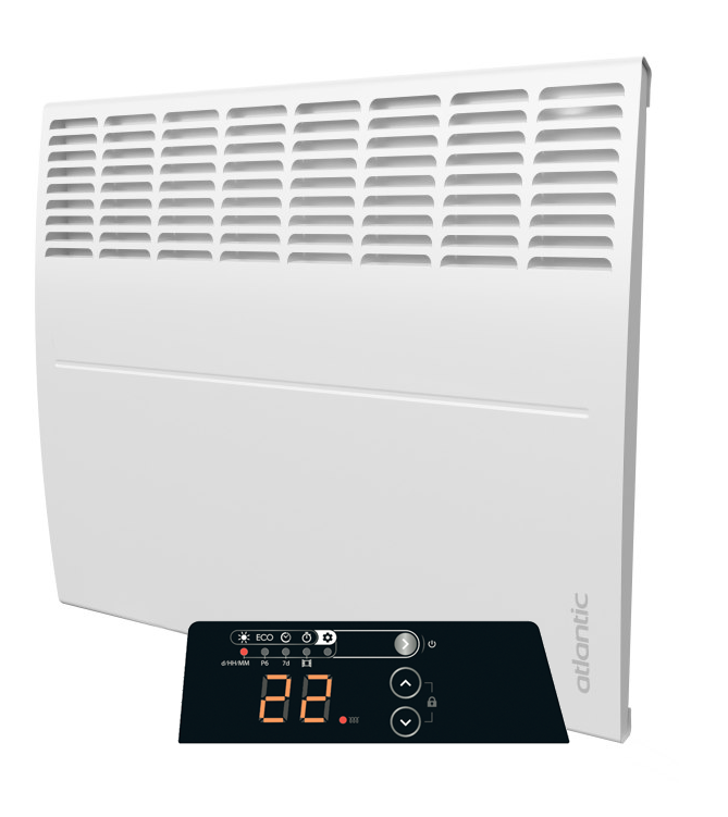Tweedekans - Ecoflex Atlantic elektrische kachel met instelbare thermostaat - 1000 Watt - 46cm (b) x 46cm (h)