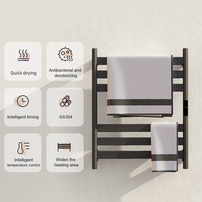 Tweedekans - Elektrische handdoek radiator zwart met thermostaat A-CS06G-B - Zwart