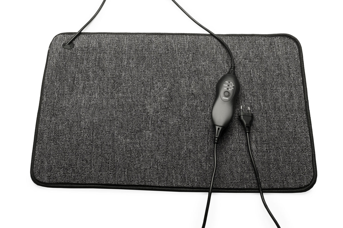 Seconde chance - Tapis chauffant à puissance réglable avec contrôleur et fonction minuterie - V14 - Anthracite 50 x 70 cm avec contrôleur