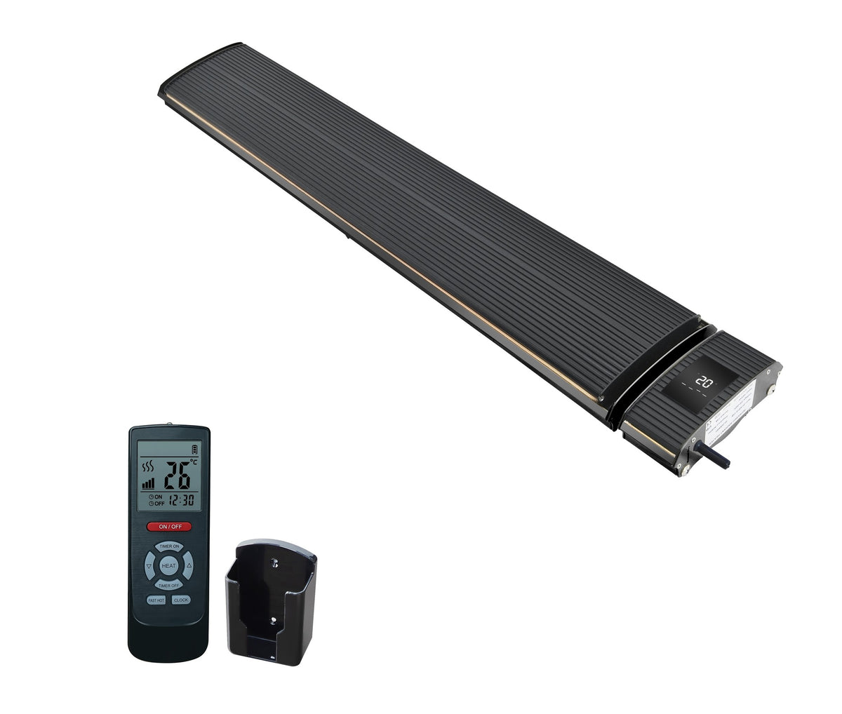 Seconde chance - Chauffage infrarouge WiFi pour terrasse Black Heater  1800 - 2400Watt - 2400 Watt
