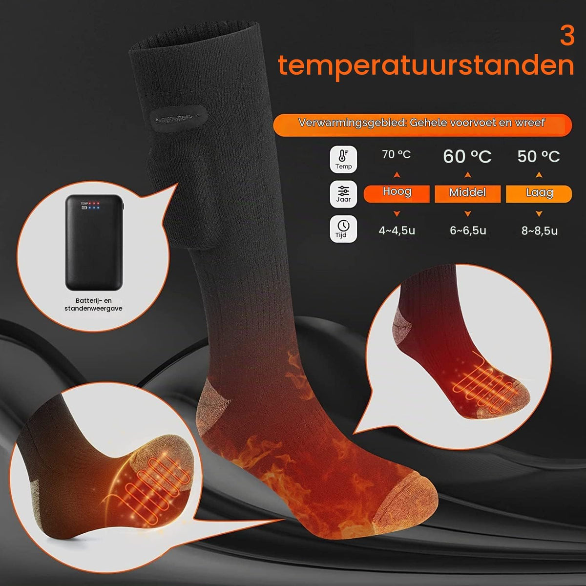 Verwarmde Sokken met Oplaadbare Accu