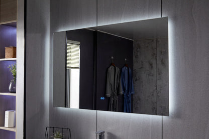 Spiegel frameloos met led, anti-condens 75 x 140 cm