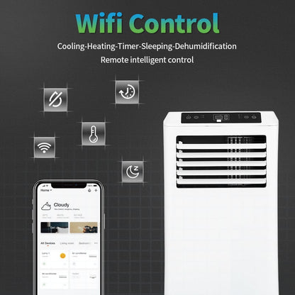 Mobiele airco Wifi ontvochtigen en ventileren met raamafdichting en luchtreiniger 7000btu