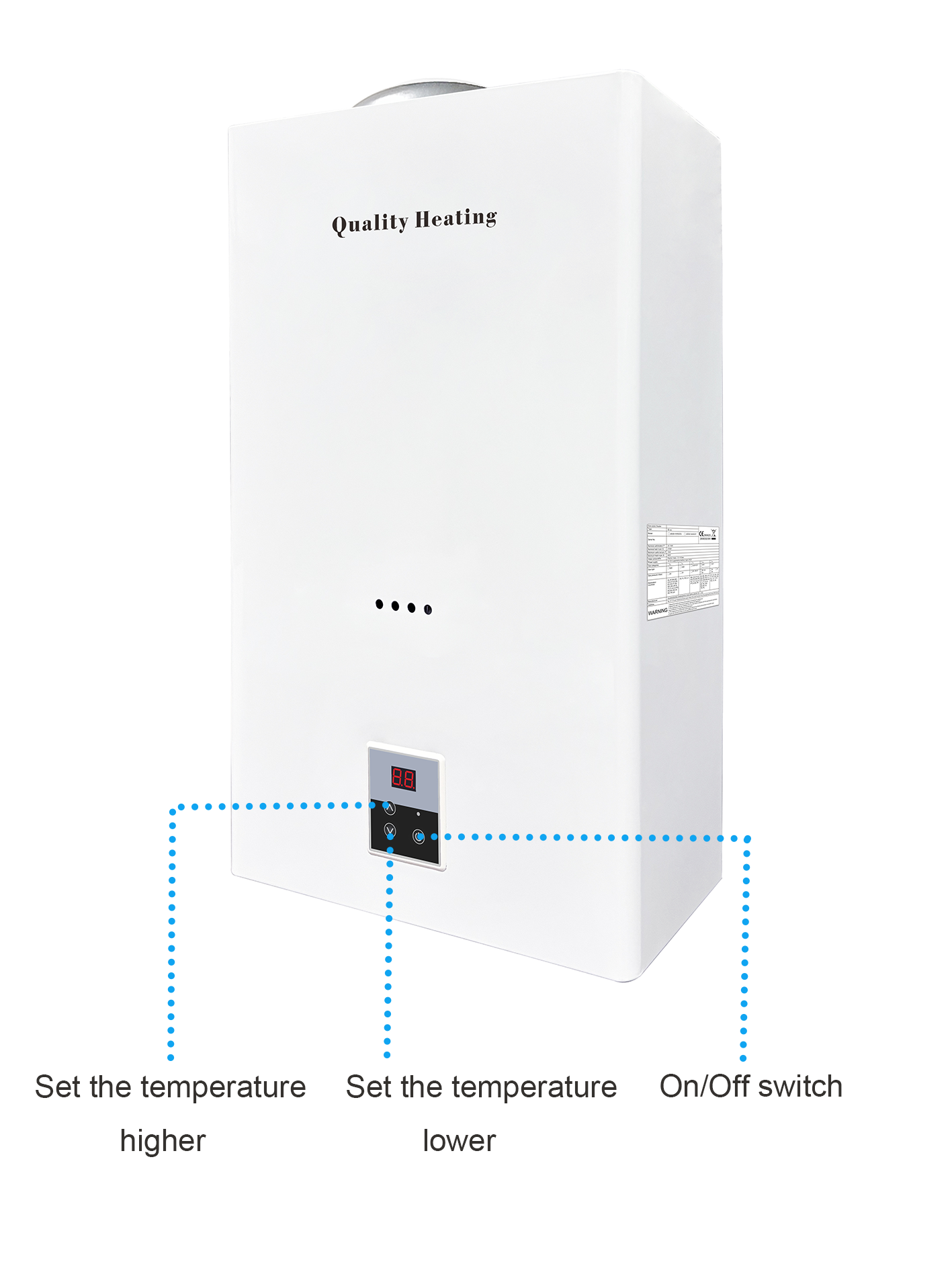 EcoTherm Chauffe-eau électronique numérique 14 L Low Nox Propane à chambre ouverte