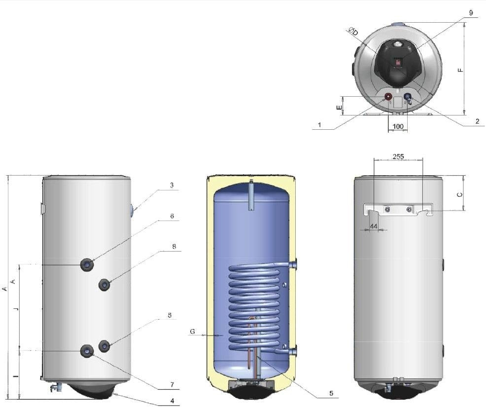 ELDOM Green Line chauffe-eau 80 litres avec 1 échangeur de chaleur