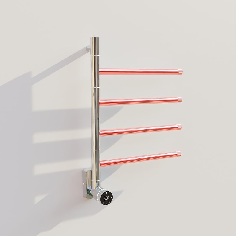 Radiateur sèche-serviettes électrique chromé avec thermostat