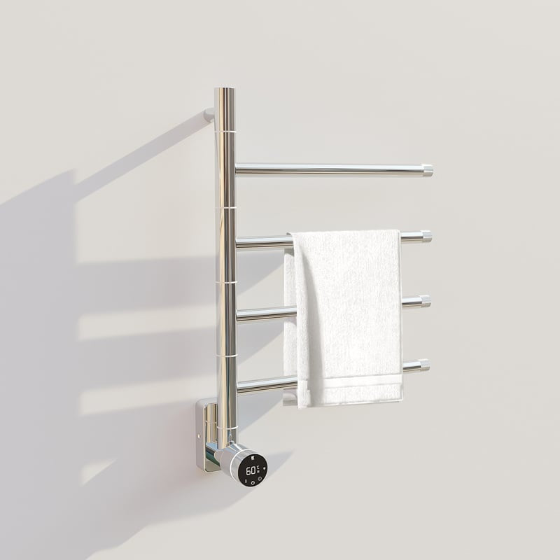 Radiateur sèche-serviettes électrique chromé avec thermostat