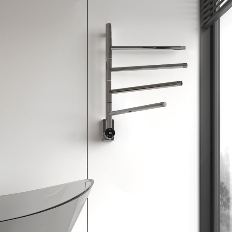 Radiateur sèche-serviettes électrique aspect métal avec thermostat