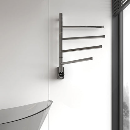 Radiateur sèche-serviettes électrique aspect métal avec thermostat