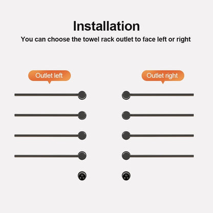 Radiateur sèche-serviettes électrique noir avec thermostat L-SR0005-B