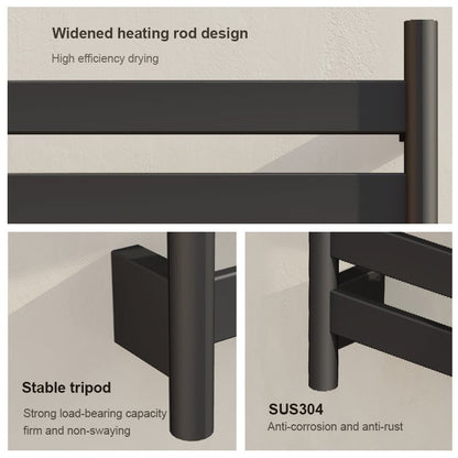 Radiateur sèche-serviettes électrique noir avec thermostat
